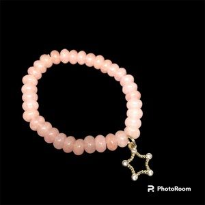 Pink Nialaya  Healing Stone Stretch Bracelet with cute star decoration